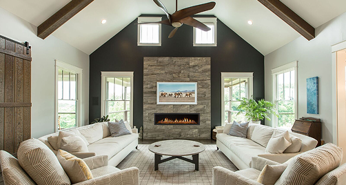 Mezzo gas linear fireplace