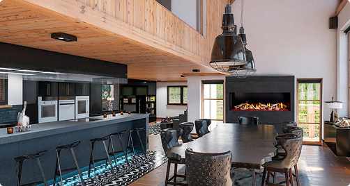 Primo II gas linear fireplace